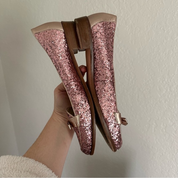 Kate Spade Pink Glitter Cora Slip On Loafers - Picture 5 of 11
